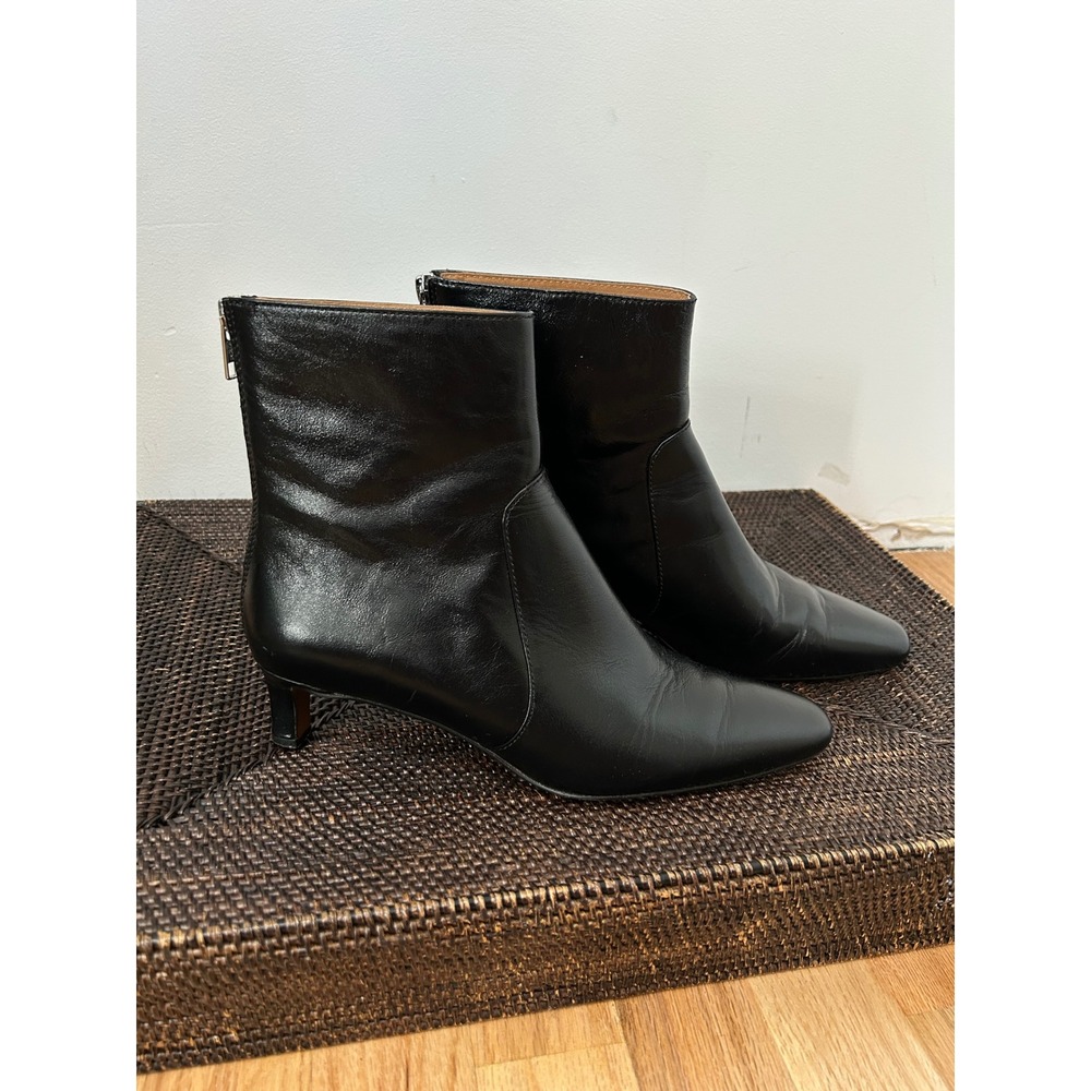 Madewell The Becca Bootie Women 7.5 Black Leather Kitten Heel Minimalist